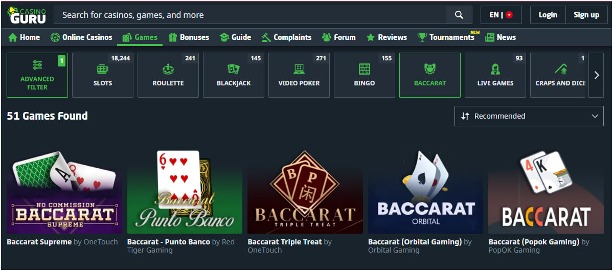 Casinoguru baccarat
